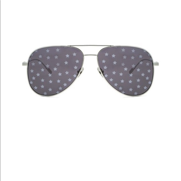 SOLD Saint Laurent Metal Aviator Star-Lens Sunglasses - Picture 2 of 8